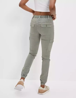 Pantalon American Eagle AE Stretch High-Waisted Jegging Jogger Vert Olive Femme | NQX-70514158